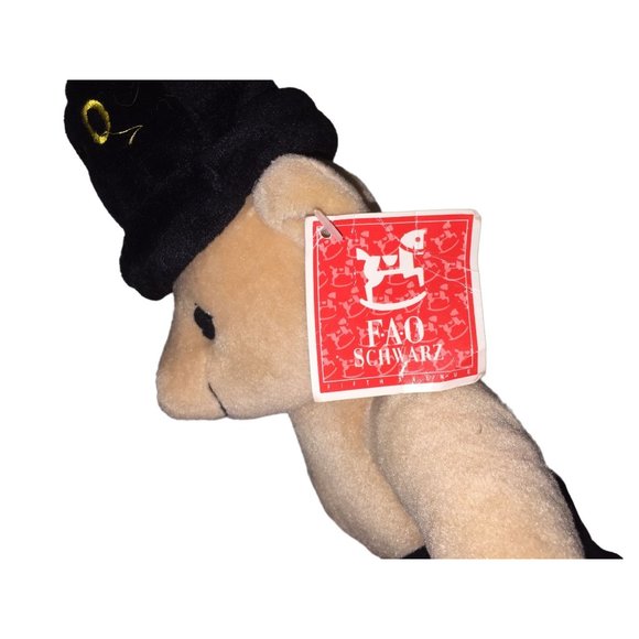 FAO Schwartz Light tan bear with Tall Hat & Black pants with gold stripe - Vinta - Picture 2 of 8